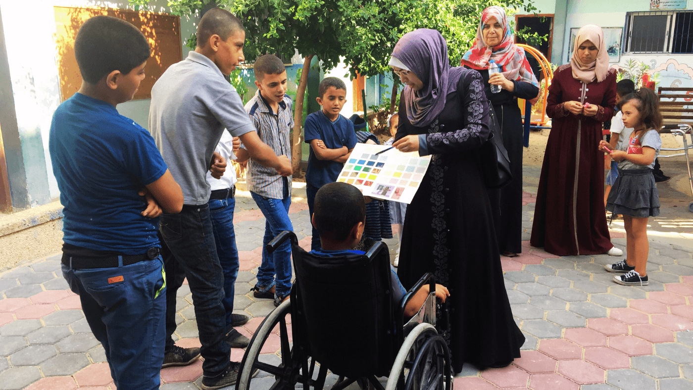 Inclusive playground rehabilitated by Veranda for children with disabilities in Gaza